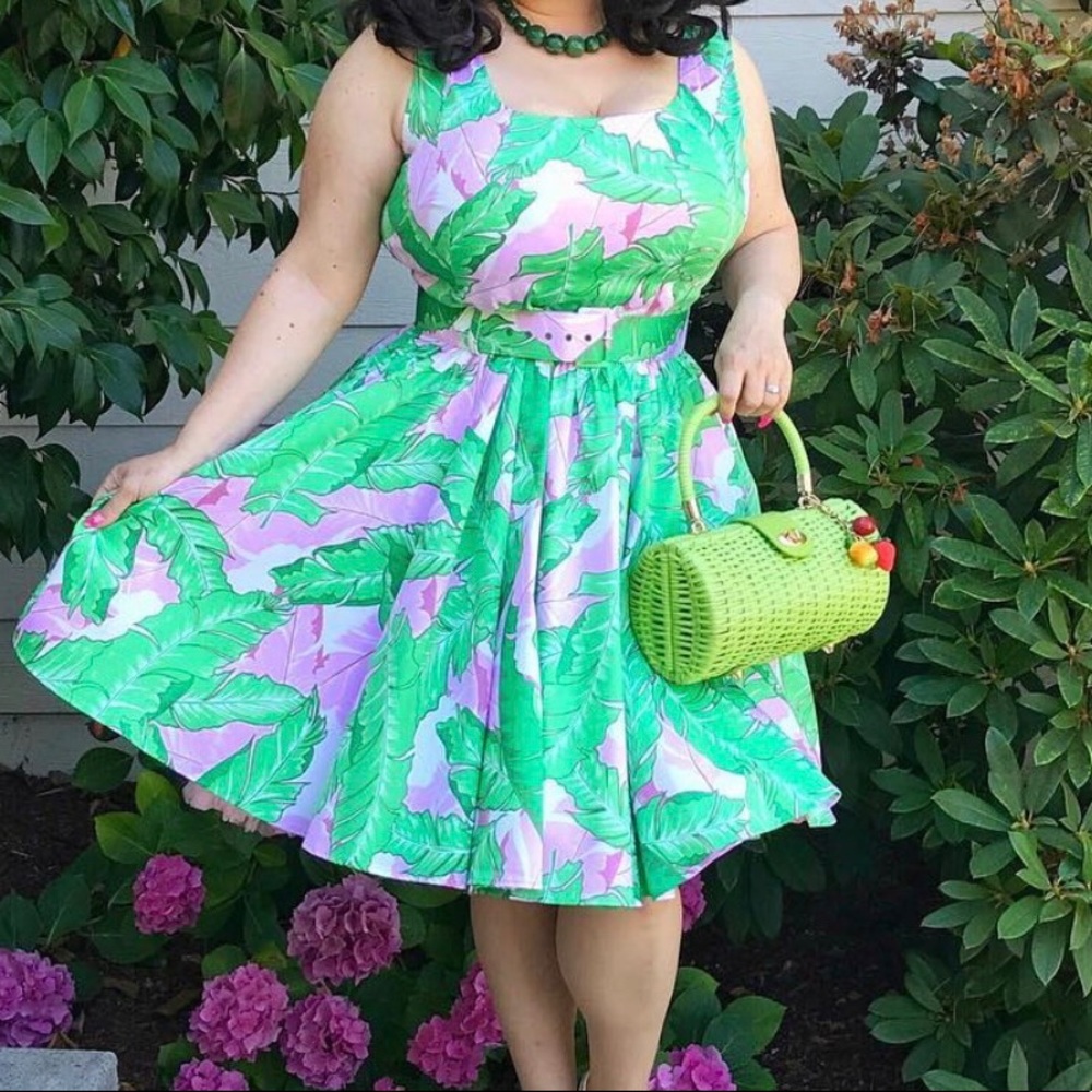 pinup girl palm dress